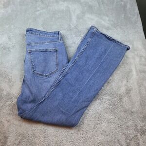 Old Navy Jeans Womens 14‎ Blue Denim High Rise Flair Leg Med Wash Stretch Pants